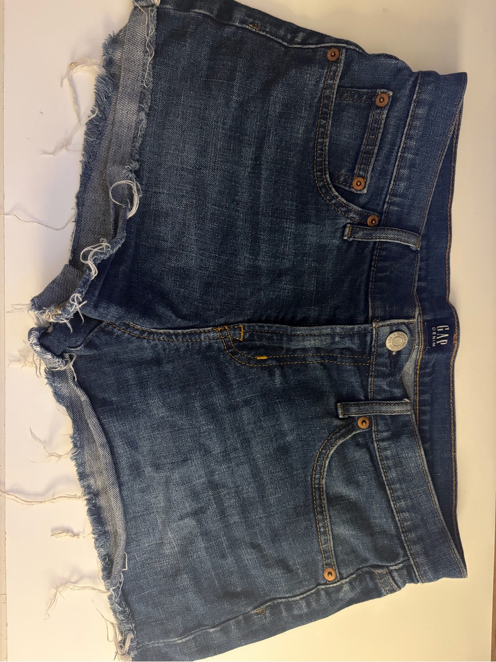 GAP Dark Blue Denim Frayed Cutoff Shorts